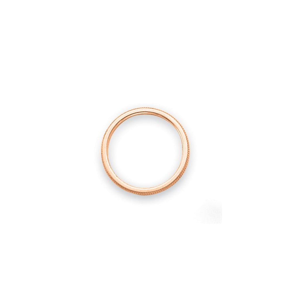 14k White Or Rose Gold 1.5mm Milgrain Stackable Band