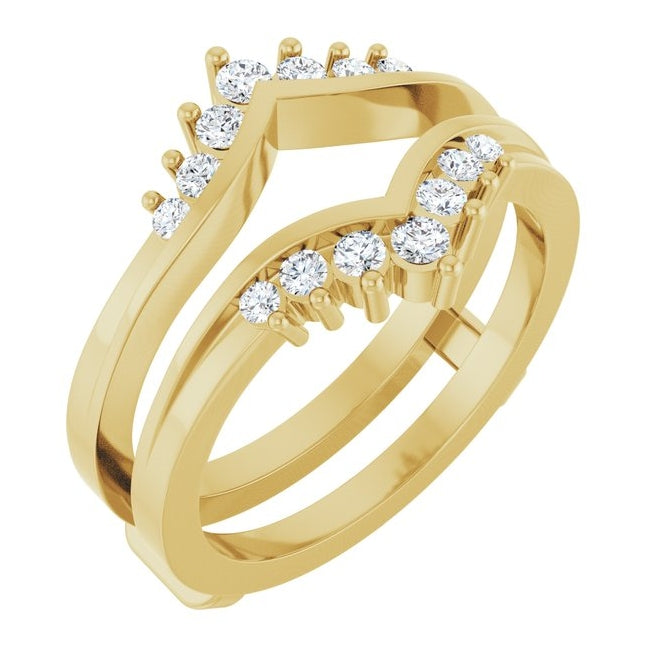 14K Yellow Or White Gold Round 2 Mm Polished 1/3 Ctw Lab-Grown Diamond Ring Guard