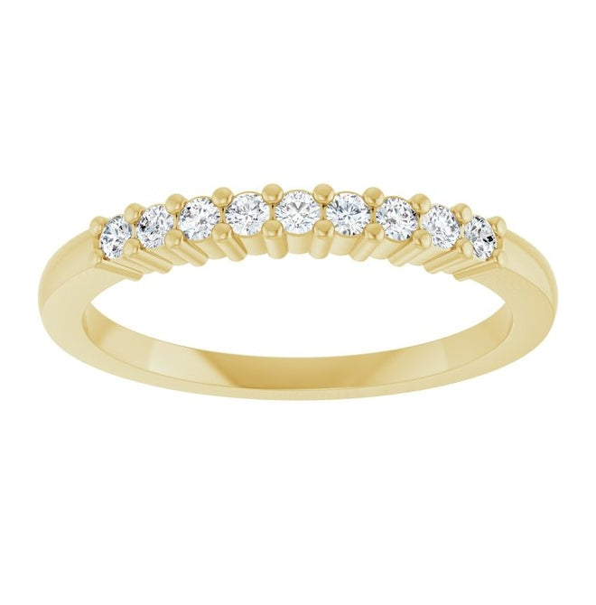 14K Yellow Or White Gold Round 1.7 Mm Polished 1/6 Ctw Lab-Grown Diamond Anniversary Band