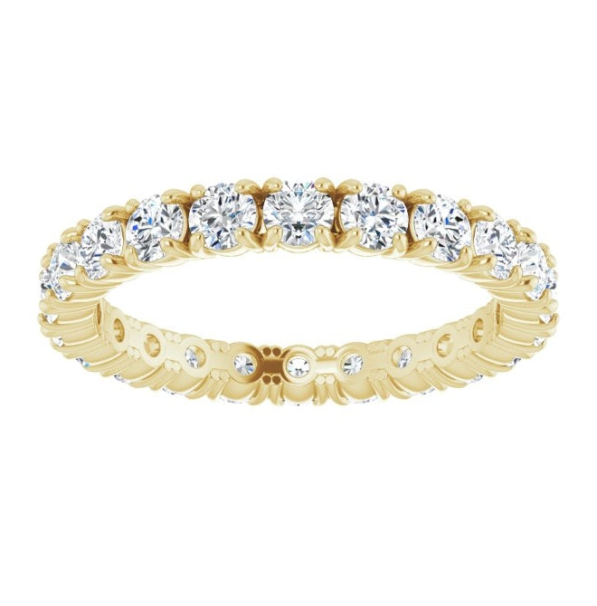 14K Yellow Or White Gold Round 2.5 Mm Vs, F+ Polished 1 3/8 Ctw Lab-Grown Diamond Eternity Band