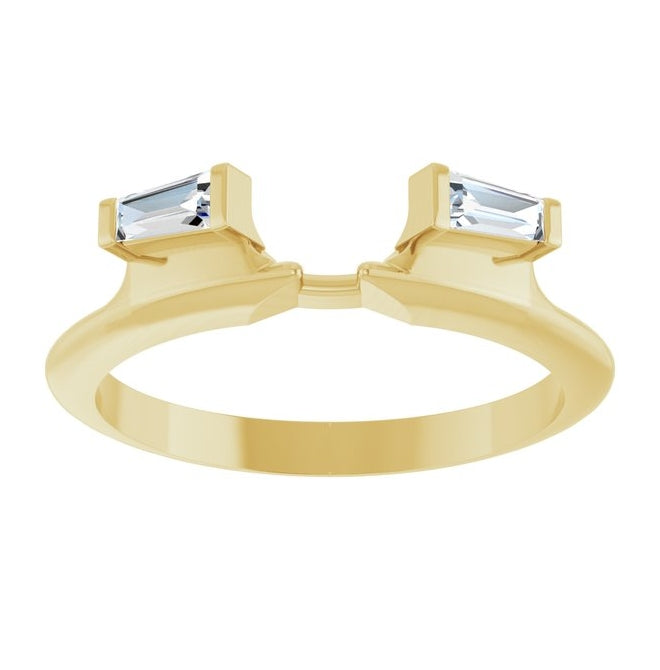 14K Yellow Or White Gold Tapered Baguette 3.75 X 2 X 1.5 Mm Polished 1/5 Ctw Lab-Grown Diamond Wrap Ring