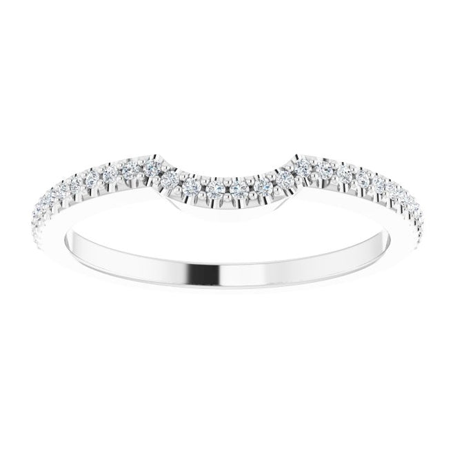 14K Yellow Or White Gold Round 1 Mm Polished 1/8 Ctw Lab-Grown Diamond Contour Band