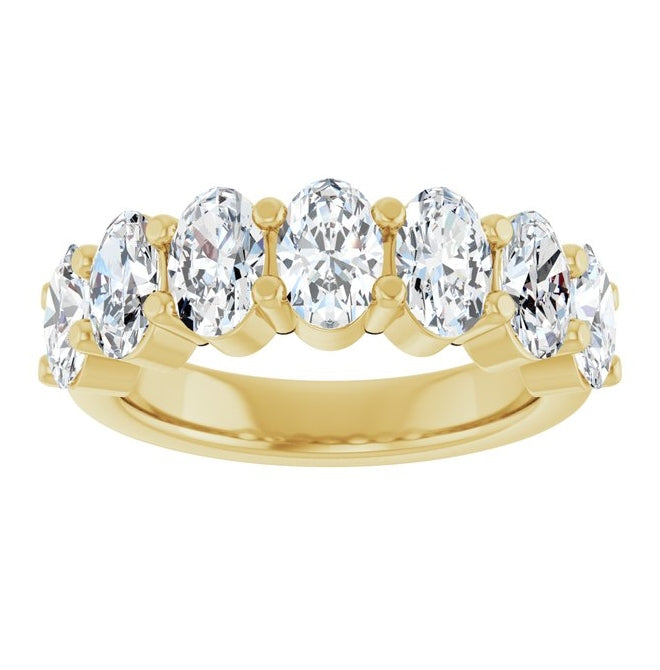 14K Yellow Or White Gold Oval 6 X 4 Mm Polished 2 1/2 Ctw Lab-Grown Diamond Anniversary Band Size 7