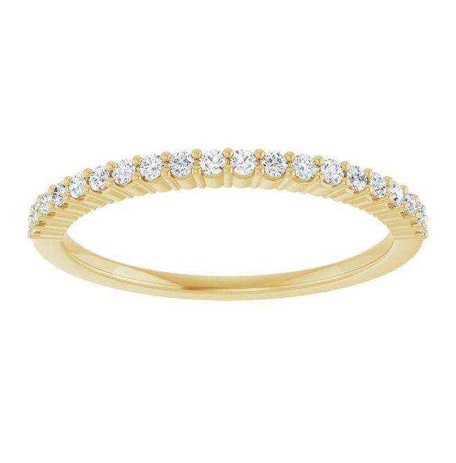 14K Yellow Or White Gold Round 1.3Mm Vs, F+ Polished 1/5 Ctw Lab-Grown Diamond Anniversary Band Size 7