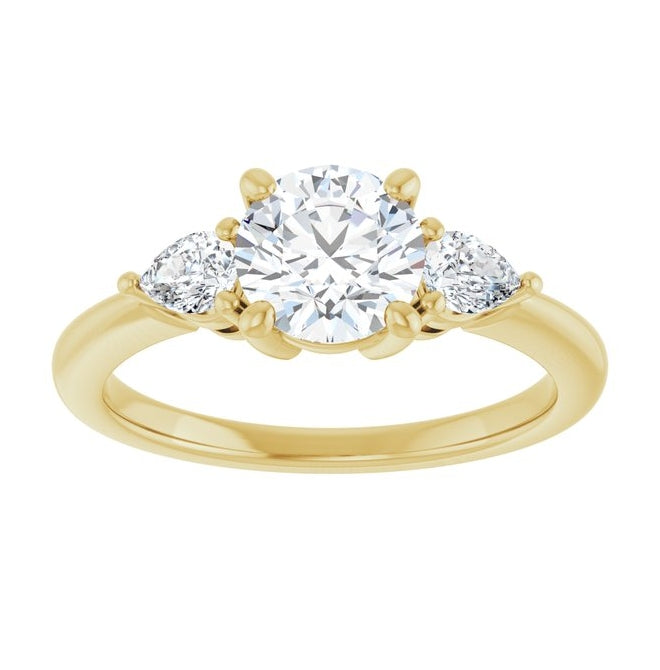 14K Yellow Or White Gold Round 6.5 Mm Polished 1 1/4 Ctw Lab-Grown Diamond Engagement Ring Size 7