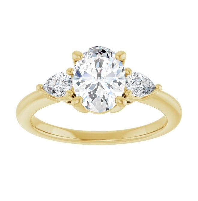 14K Yellow Or White Gold Oval 8 X 6 Mm Polished 1 1/4 Ctw Lab-Grown Diamond Engagement Ring Size 7