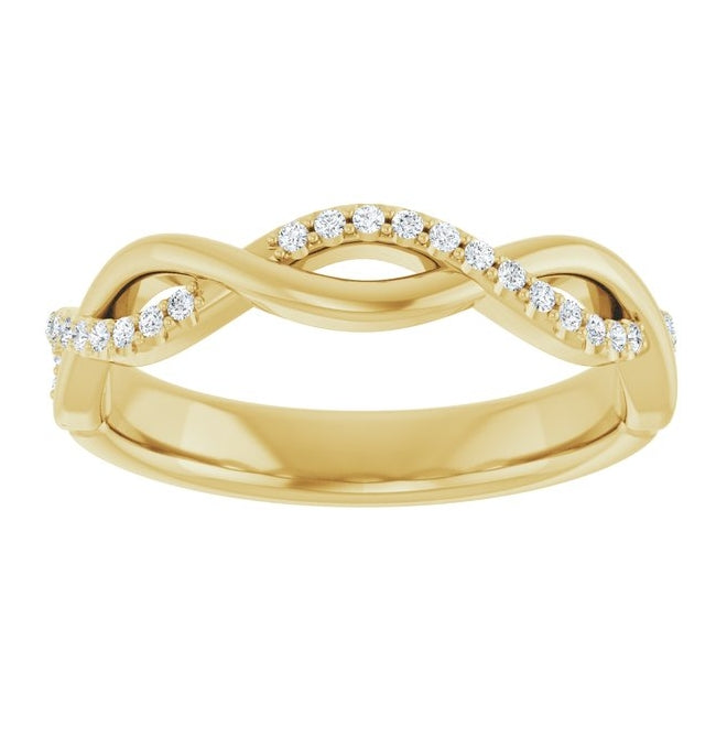 14K Yellow Or White Gold Round 1 Mm Polished 1/8 Ctw Lab-Grown Diamond Anniversary Band