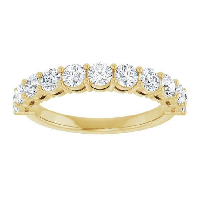 14K Yellow Or White Gold Round 3 Mm Polished 1 Ctw Lab-Grown Diamond Anniversary Band