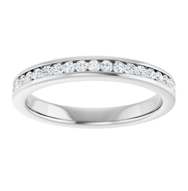Platinum Round 1.5 Mm Vs, F+ Polished 1/4 Ctw Lab-Grown Diamond Anniversary Band Size 7