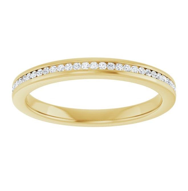 14K Yellow Or White Gold Round 1 Mm Vs, F+ Polished 1/8 Ctw Lab-Grown Diamond Anniversary Band