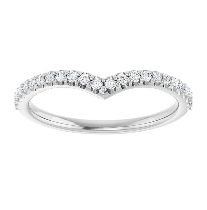 Platinum Round 1.3 Mm Polished 1/5 Ctw Lab Grown Diamond Contour Band Size 7