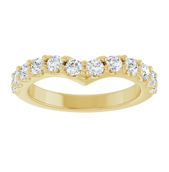 14K Yellow Or White Gold Round 2.5 Mm Polished 3/4 Ctw Lab-Grown Diamond Contour Band Size 7