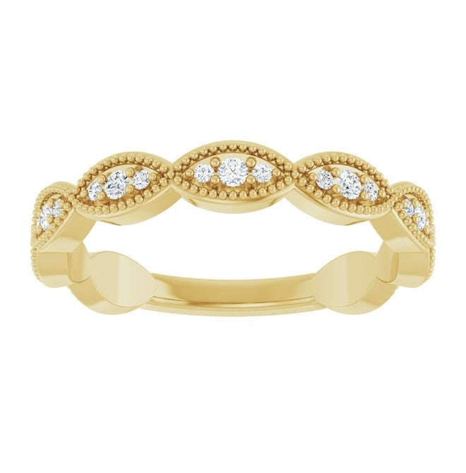 14K Yellow Or White Gold Round 1 Mm Polished 1/5 Ctw Lab-Grown Diamond Infinity-Inspired Anniversary Band