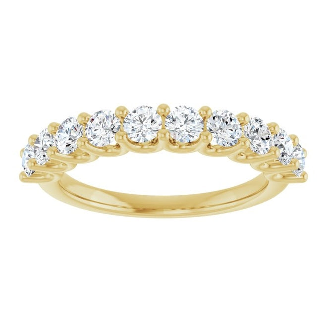 14K Yellow Or White Gold Round 3 Mm Polished 9/10 Ctw Lab-Grown Diamond Anniversary Band Size 7