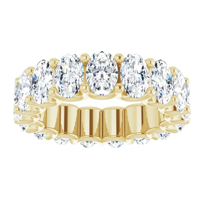 14K Yellow Gold Oval 6 X 4 Mm Vs, F-G Polished 6 3/4 Ctw Lab-Grown Diamond Eternity Band Size 6
