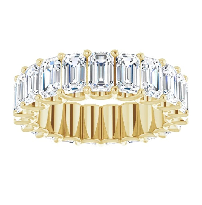 14K Yellow Or White Gold Emerald 5 X 3 Mm Vs, F-G Polished 6 1/2 Ctw Lab-Grown Diamond Eternity Band