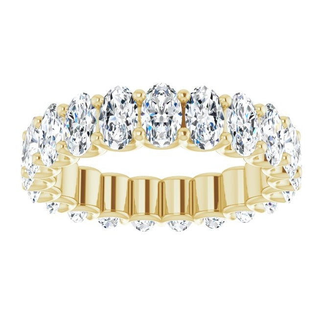 14K Yellow Or White Gold Oval 5 X 3 Mm Vs, F-G Polished 4 Ctw Lab-Grown Diamond Eternity Band