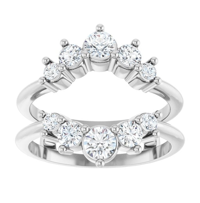 14K Yellow Or White Gold Round 3.5 Mm Polished 3/4 Ctw Lab-Grown Diamond Ring Guard