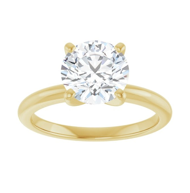 14K Yellow Or White Gold Round Polished Solitaire Lab-Grown Diamond Engagement Ring