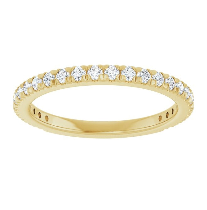14K Yellow Or White Gold Round 2.2 Mm Vs, F+ Polished 3/4 Ctw Lab-Grown Diamond Anniversary Band, Size 7