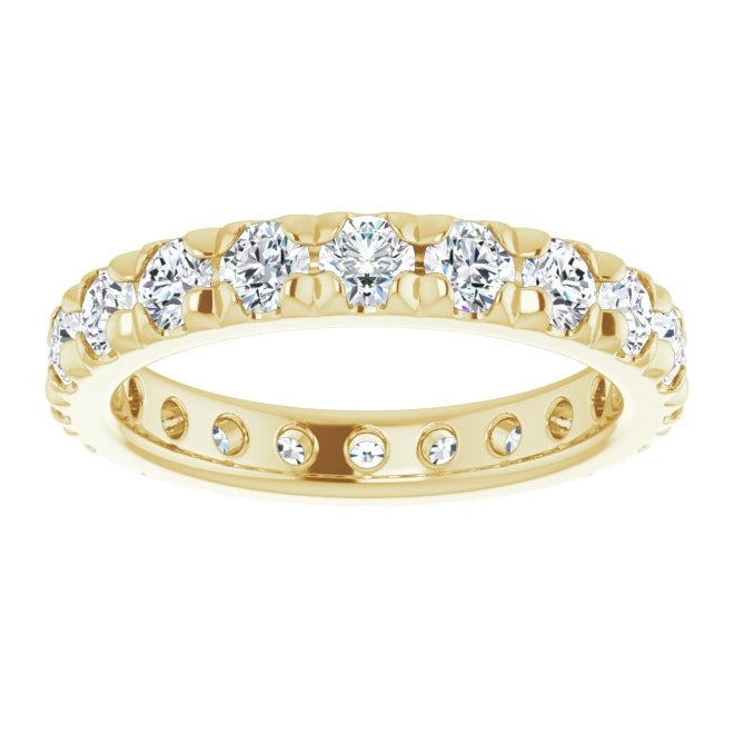 14K Yellow Or White Gold Round 3 Mm Vs, F+ Polished 2 1/8 Ctw Lab-Grown Diamond Eternity Band,