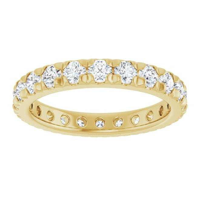14K Yellow Or White Gold Round 2.75 Mm Vs, F+ Polished 1 1/2 Ctw Lab-Grown Diamond Eternity Band