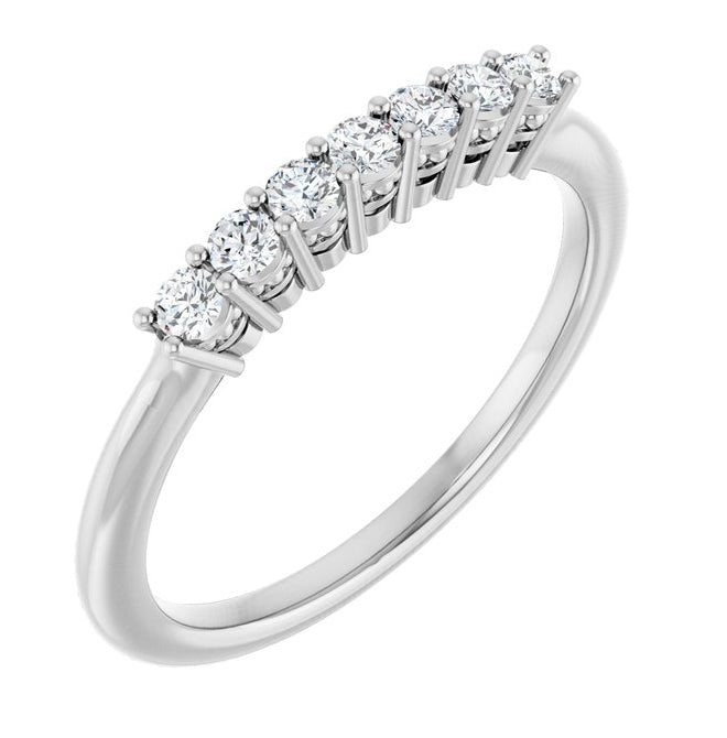 14K Yellow Or White Gold Round 2 Mm Polished 1/5 Ctw Lab-Grown Diamond Anniversary Band Size 7