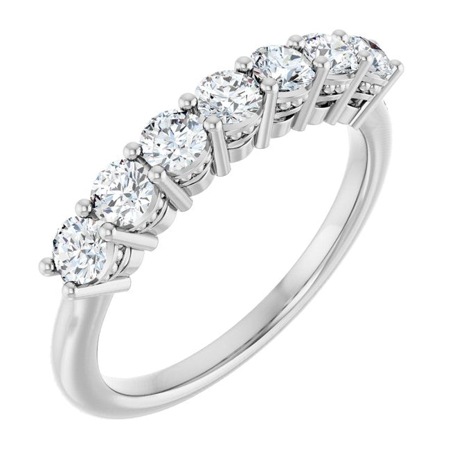 14K Yellow Or White Gold Round 3 Mm Polished 3/4 Ctw Lab-Grown Diamond Anniversary Band Size 7