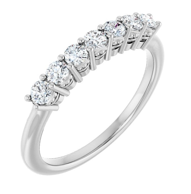 14K Yellow Or White Gold Round 2.5 Mm Polished 3/8 Ctw Lab-Grown Diamond Anniversary Band Size 7