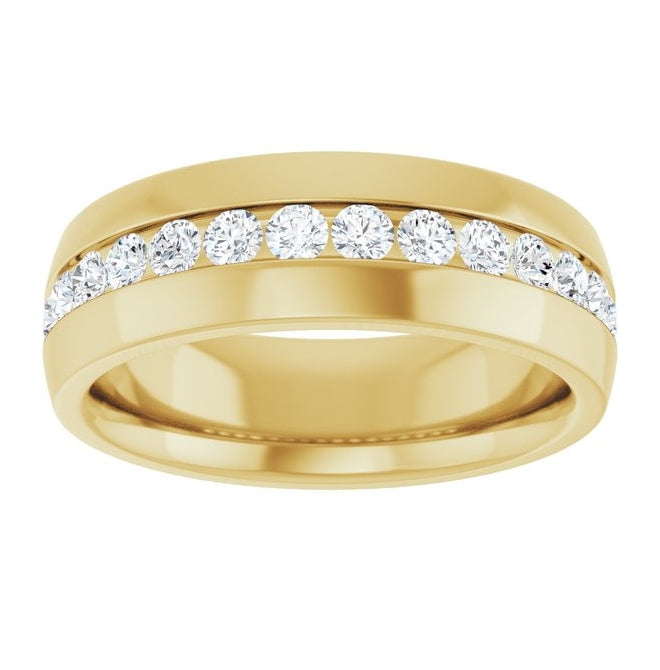 14K Yellow Or White Gold Round 2.5 Mm Vs, F+ Polished 1 Ctw Lab-Grown Diamond Band