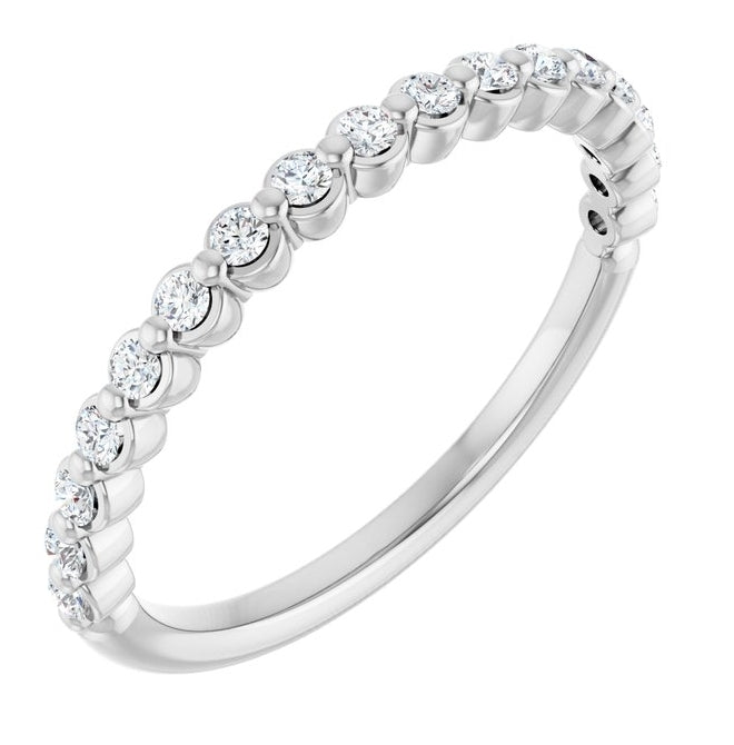14K White Gold Or Platinum Round 1.5 Mm Polished 1/5 Ctw Lab-Grown Diamond Anniversary Band
