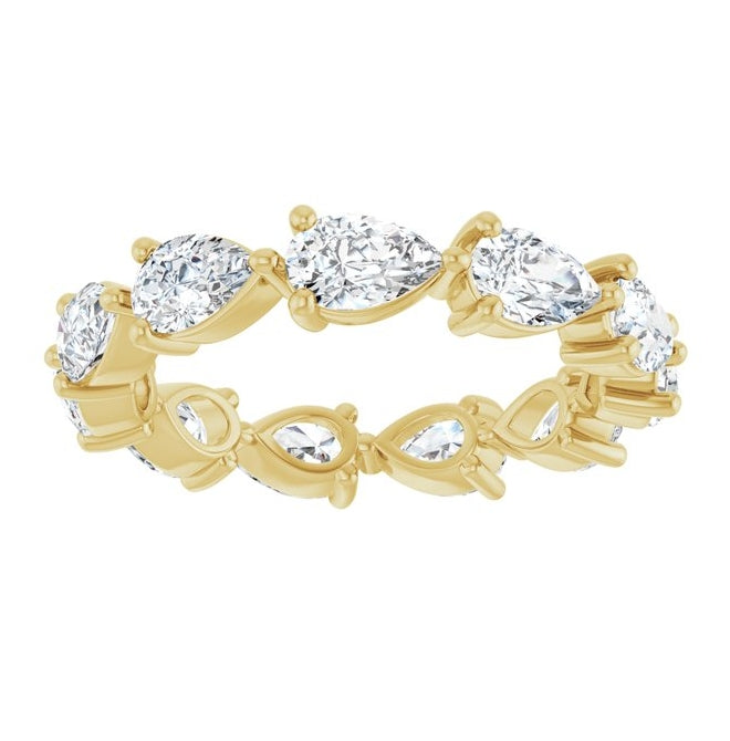 14K Yellow Or White Gold Pear 5.5 X 3.5 Mm Vs, F+ Polished 2 3/4 Ctw Lab-Grown Diamond Eternity Band Size 7