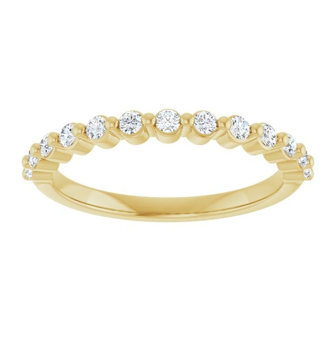 14K Yellow Or White Gold Round 1.7 Mm Polished 1/4 Ctw Lab-Grown Diamond Anniversary Band Size 7
