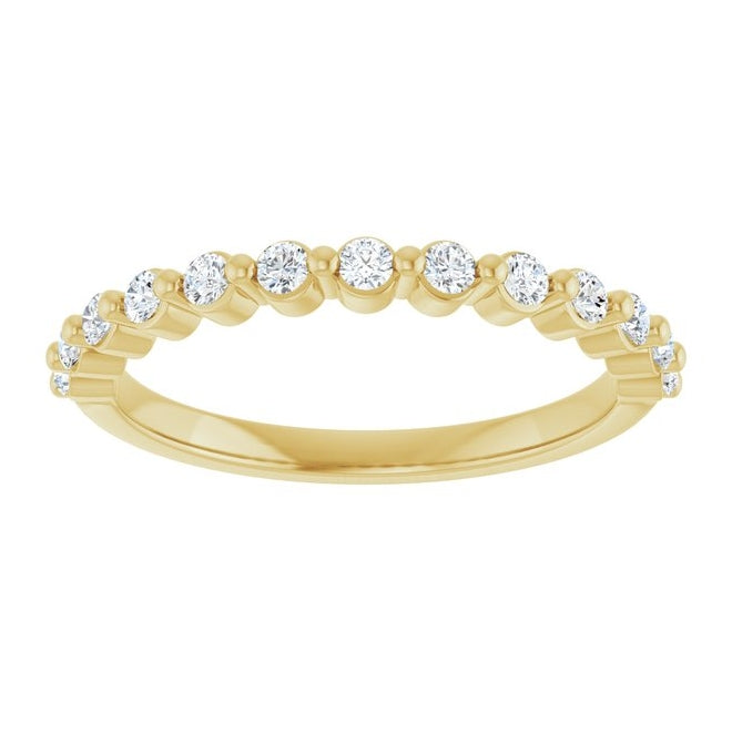 14K Yellow Or White Gold Round 1.75 Mm Polished 1/4 Ctw Lab-Grown Diamond Anniversary Band Size 7