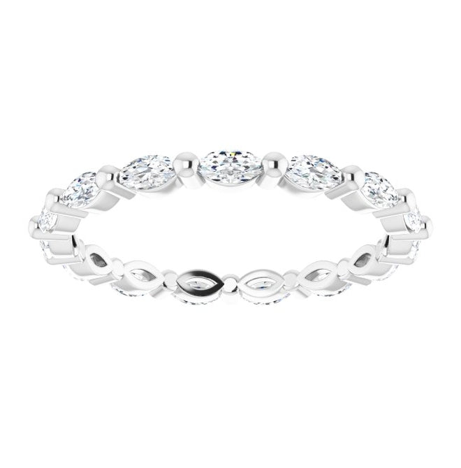 Platinum Marquise 3.5 X 1.75 Mm Si2-Si3, Ghi Polished 5/8 Ctw Natural Diamond Eternity Band Size 6