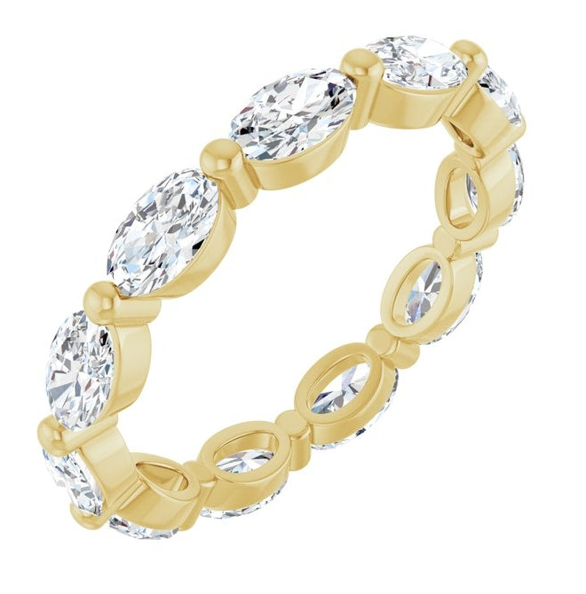 14K Yellow Or White Gold Oval 5 X 3 Mm Si1, Ghi Polished 2 1/2 Ctw Natural Diamond Eternity Band