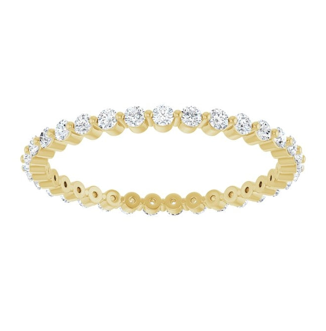 14K Yellow Or White Gold Round 1.5 Mm Vs, F-G Polished 1/2 Ctw Lab-Grown Diamond Eternity Band Size 7