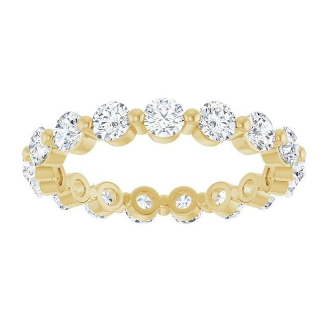 14K Yellow Or White Gold Round 3 Mm Vs, F+ Polished 1 1/2 Ctw Lab-Grown Diamond Eternity Band Size 7