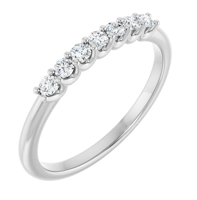 14K Yellow Or White Gold Round 2 Mm Polished 1/5 Ctw Lab-Grown Diamond Anniversary Band Size 7