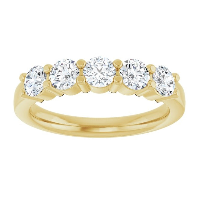 14K Yellow Or White Gold Round 3.75 Mm Polished 1 Ctw Lab-Grown Diamond Anniversary Band Size 7