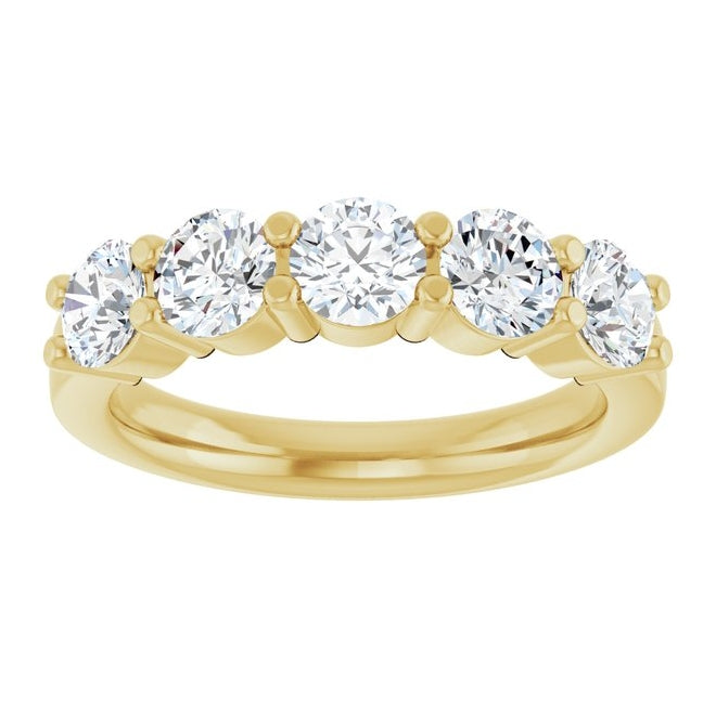 14K Yellow Or White Gold Round 4.4 Mm Polished 1 5/8 Ctw Lab-Grown Diamond Anniversary Band Size 7