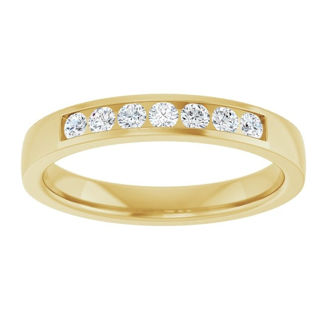 14K Yellow Or White Gold Round 2 Mm Vs, F+ Polished 1/5 Ctw Lab-Grown Diamond Band Size 7
