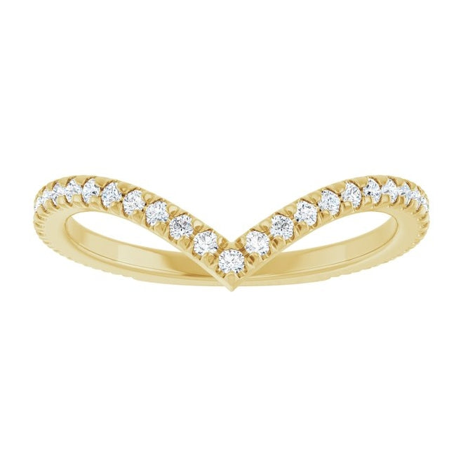 14K Yellow Gold Round 1.3 Mm Polished 1/3 Ctw Lab-Grown Diamond Contour Band Size 7