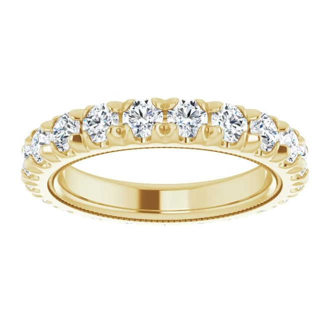 14K Yellow Gold Round 3 Mm Vs, F+ Polished 1 7/8 Ctw Lab-Grown Diamond Eternity Band Size 6