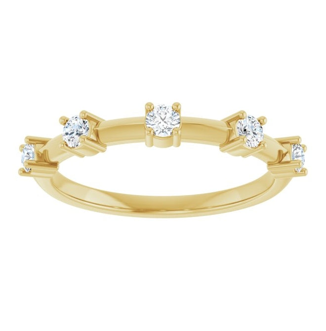14K Yellow Or White Gold Round 2.5 Mm Polished 1/3 Ctw Lab-Grown Diamond Knife-Edge Anniversary Band