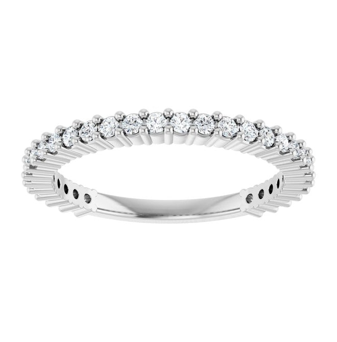 14K White Gold 30-Stone Round 1.5 Mm Polished 3/8 Ctw Natural Diamond 30-Year Anniversary Band Size 7