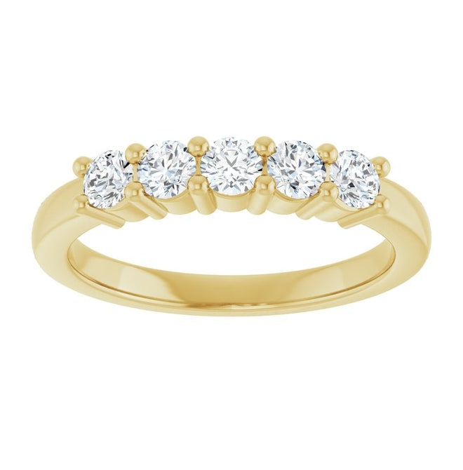 14K Yellow Or White Gold Round 3 Mm Polished 1/2 Ctw Lab-Grown Diamond Anniversary Band