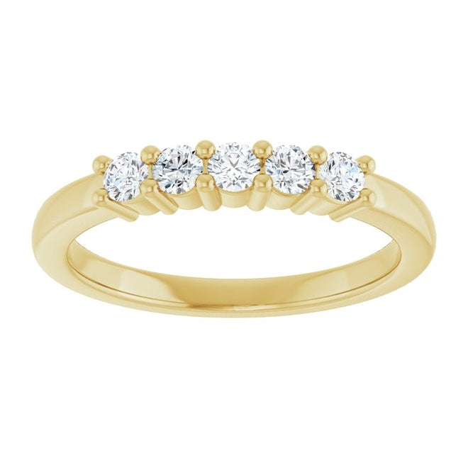 14K Yellow Or White Gold Round 2.5 Mm Polished 1/3 Ctw Lab-Grown Diamond Anniversary Band