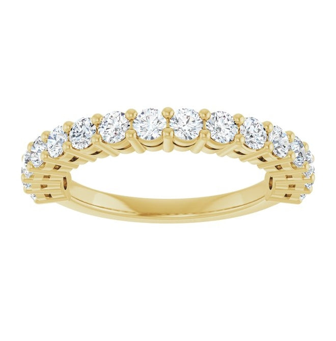 14K Yellow Or White Gold Round 2.5 Mm Polished 1 Ctw Lab-Grown Diamond Anniversary Band Size 7