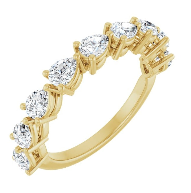 14K Yellow Or White Gold Pear 4 X 3 Mm Polished 1 1/4 Ctw Lab-Grown Diamond Anniversary Band